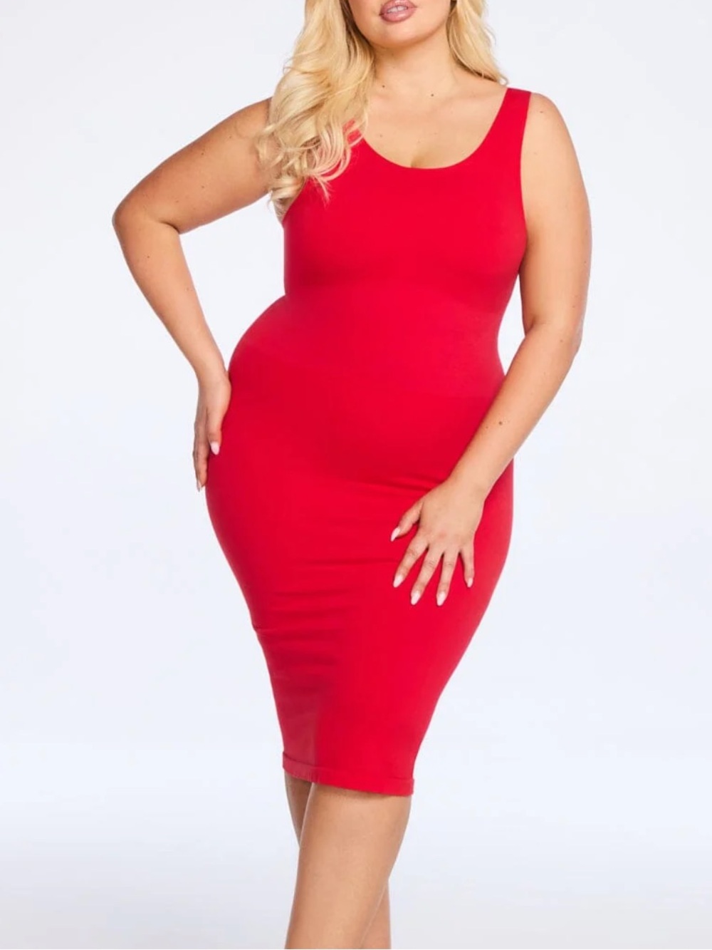 New Shes Waisted Jersey Halter Midi Dress Secret Sculpt
